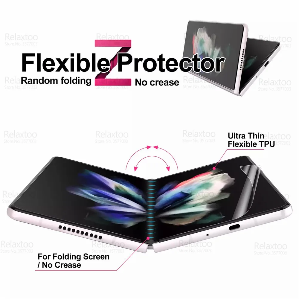 4в1 Помещение Стъклена Задната и Предната Мека Фолио За Samsung Galaxy Z Fold 4 Гидрогелевая Филм За SamsungZ Fold4 ZFold4 5G screen Protectors Изображение 4