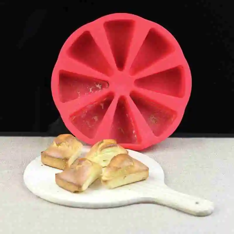8-луночный Торта Силиконова Форма за Пудинг Кифла Сладкарница Форма За Печене на Сладкиши Триъгълна Табела Инструменти За Пица Изображение 1