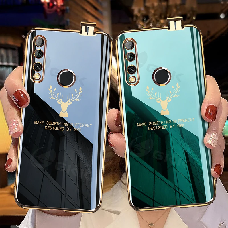 GKK Луксозен Мек Калъф С Шарени Покритие За Huawei P Smart Z Y9 Prime 2019 Honor 9X Калъф С отвор За пръстови отпечатъци, Антидетонационный Калъф от TPU Изображение 4