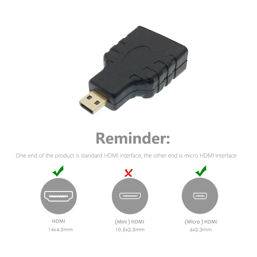 JCD 1 БР. Micro HDMI Мъжки към HDMI Женски Адаптер Тип D към Конектора HDMI Конвертор Адаптер За Xbox 360, PS3 HDTV L19 Изображение 1