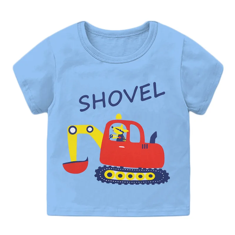 ZWY1732/Детски летни тениска за Момчета и Момичета с Мультяшными Цветя и Динозавром, Модни Памучни Дишащи детски ризи с Къс Ръкав Изображение 1