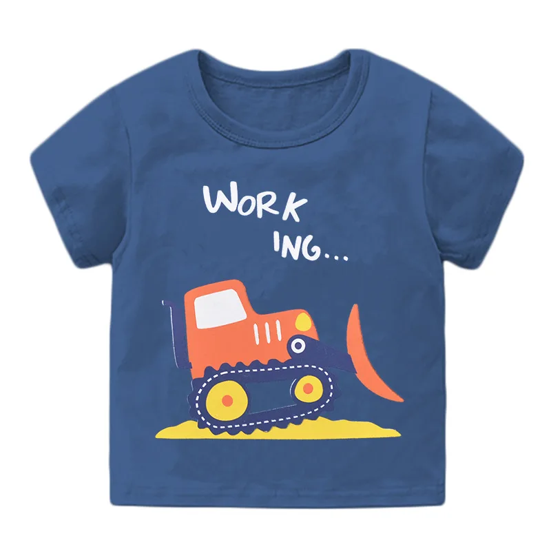ZWY1732/Детски летни тениска за Момчета и Момичета с Мультяшными Цветя и Динозавром, Модни Памучни Дишащи детски ризи с Къс Ръкав Изображение 2