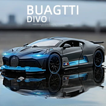 1:32 Bugatti Divo Спортен Модел Автомобил Леене под Налягане и Играчки Превозни Средства Звук и Светлина Отслабва, Колективни Детски Играчки Miniauto Автомобилни Подаръци