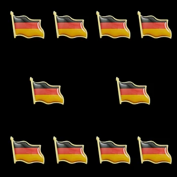 10ШТ Германия Флаг на Страната Емайл Шапка на Жени Брошка на Ревера Немска Гордост Брошка