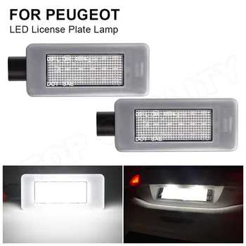 2 Бр. За Peugeot 207 CC 208 308 3008 LED Регистрационен номер Светлини За Citroen C3 C4 C5 LED Задния Регистрационен номер Светлини Canbus Без Грешки