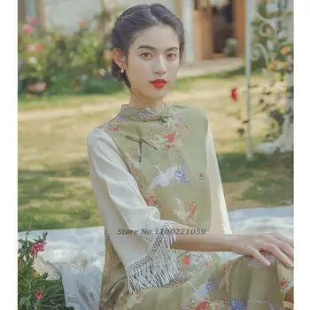 2022 елегантна вечерна рокля от китайски традиционната рокля vestidso рокля елегантна вечерна рокля с флорални принтом източното рокля ципао