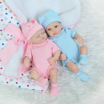 2022NEW 26 СМ bebe кукла реборн за малки момичета и момчета кукла сладки близнаци цялото тяло мека силиконова реалистична детска играчка за баня от водоустойчив