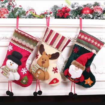 2023 Коледни Чорапи Чорапи Дядо Коледа, Снежен Човек Лосове Плат Подарък Чорапи За Деца Домашен Камина Коледно Дърво Декорация Висулка