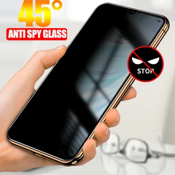3D Изогнутое anti-spyware Закалено Стъкло за Huawei P30 Капитан 20 P40 Pro Nova 5T P40 Lite Защита на екрана от Надзъртане Honor 9A 20