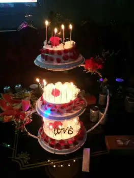 4 Цвят Креативна Поставка За Торта Сватба, Рожден Ден Дисплей Притежателя Метален Десерт Торта Домашна Кухня Инструмент За Печене На Бисквити
