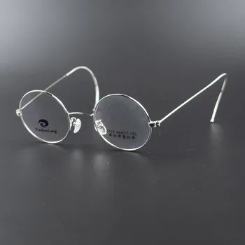 46 мм Реколта Кръгла Антична Метална Дограма, Метални Сребърни Рамки За Очила Пълна Дограма Ретро Мъжки Дамски слънчеви Очила късогледство Rx able