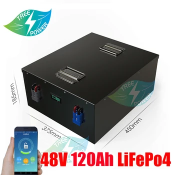 48 120AH Lifepo4 Акумулаторна батерия Дълбока 3000 Цикъл 3.2 В Запечатани литиево-желязо-Фосфатная капацитет на Клетка BMS 16S 51,2 В Литиево-желязо 100A