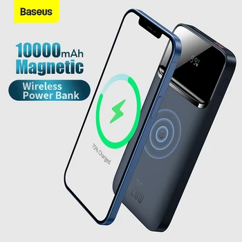 Baseus 20 W 10000 ма Магнитна Безжична Бързо Зареждане на Power Bank Цифров Дисплей За iPhone 11 12 13 pro Huawei, Xiaomi Samsung
