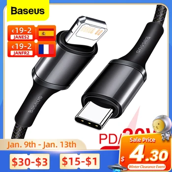 Baseus 20 W PD USB Type C Кабел за iPhone 14 13 12 Pro Max Бързо Зареждане Зарядно Устройство за iPad, MacBook Pro Type-C USBC Кабел за предаване на Данни