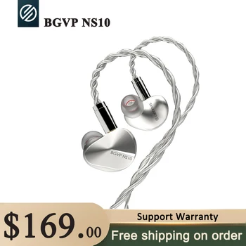 BGVP NS10 8BA + 2DD 10 Драйвер за Хибридни ушите Опънат Hi-Fi Метални Музикални Слушалки Mmcx Сменяем Кабел
