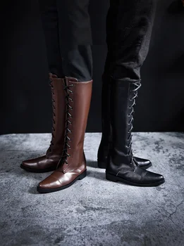 BJD стоп-моушън обувки са подходящи за 1-3 1-4 основите на генитални ретро ботуши Кафяв черен аксесоари за кукли