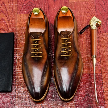 BONA/Новост 2022 г.; Дизайнерски луксозни Маркови модерен бизнес модела обувки от естествена Кожа, мъжки Oxfords; Дишаща Официалната Обувки; Mansculino