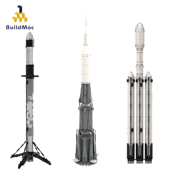 BuildMoc SpaceX Falcon 9 Nine Сатурн V Ракета Строителни Блокове, Определени Ultimate 1:110 Мащаба На Космически Кораб Спутник Вселената Кола Играчки