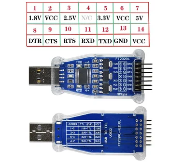 FTDI USB до 1,8 ДО 2,5 3,3 5 В UART TTL Ключ Сериен Модул Адаптер Поддръжка на Win7/8/10/ Android/Mac os