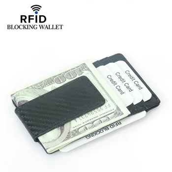 GENODERN RFID Тънък Магнитен Клип За Пари Мини Калъфче За Кредитни Карти на Притежателя на ултра-тънък Джоб Скоба Калъф За Кредитни Карти в Чантата си Мини