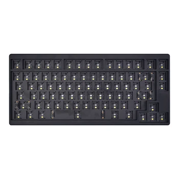 IDOBAO ID80V2 механична клавиатура ANSI/ISO оформление програмируеми печатна платка с възможност за гореща замяна розов/сребрист/черен/бял комплект