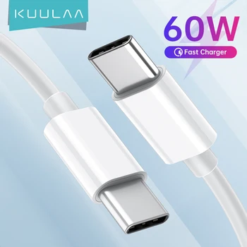 KUULAA USB Type C до USB Type C Кабел 60 W PD бързо зареждане на USB-C Кабел, Бързо Зареждане 4,0 За Xiaomi Redmi Note 7 8 USB с кабел
