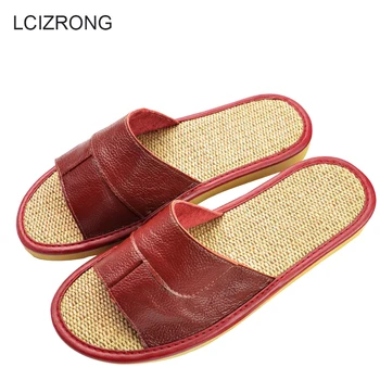 LCIZRONG/ 7 цвята, Дамски Чехли от естествена кожа, 33-44, Големи Размери, Висококачествени Домашни Пантофи, Дамски Удобна Плажна Унисекс обувки