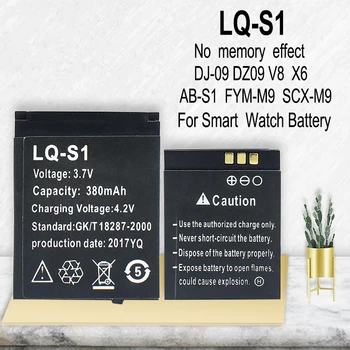 LQ-S1 3,7 380 ма Смарт Часовници Батерия DZ09 Батерия За DJ-09 V8 X6 AB-S1 SCX-M9 FYM-M9 GJD HKS-S1 LQS1 bateria