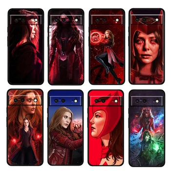 Scarlet Witch Marvel устойчив на удари Калъф За Google Pixel 7 6 5 6A 4 4A 5A XL Pro 5G Мек Силиконов Черен Калъф За Телефон на Корпуса Fundas 