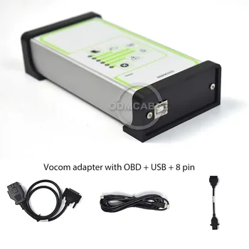 Vocom 88890300 USB интерфейс за Volvo, Renault Камион Диагностичен Скенер инструмент 8 pin жилищно Строителство, за работа с адаптор за OBD 2