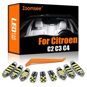Zoomsee Комплект Вътрешно Led Осветление За Citroen C2 C3 C4 Xsara Picasso, DS3, DS4 DS5 2000-2018 2019 2020 Canbus Авто Закрит Купол, Лампа За Четене