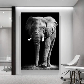 Африкански Див Слон Животни Платно Картина на Стената Художествени Плакати и Щампи Скандинавските Картини за Хола Декорация на Дома