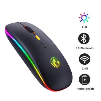 Безжична Мишка с Bluetooth RGB Акумулаторна Безжична Мишка Компютърна Тиха Mause Ергономична Мишка С Led Подсветка За Преносими КОМПЮТРИ xiaomi