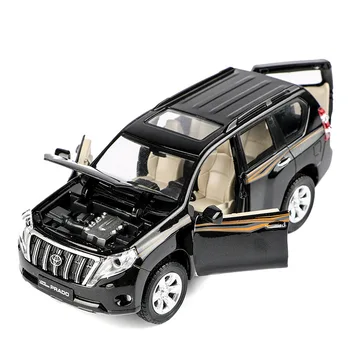 Висок клас модел от сплав на Toyota Prado 1:32, имитирующая детски звук и светлина, откидывающаяся внедорожная модел играчки, безплатна доставка