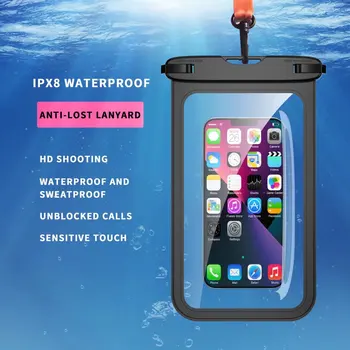 Водоустойчива Чанта за Плуване, Калъф за Мобилен Телефон със Сензорен Екран за Xiaomi Redmi Huawei Samsung iPhone, Суха Чанта за Плуване, Калъфи за Подводни Дрифт