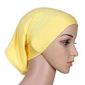 Дамски Hijabs Мюсюлмани, Однотонная В Памучна Шапчица, Еластична Дишаща Превръзка На Главата Под Шал, Шал, Шапка 2021