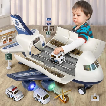 Детска играчка кола, устойчив на падане на деформация, авиационен самолет, момче, инерционная пъзел, мултифункционален 2 коли, 3 г., 4