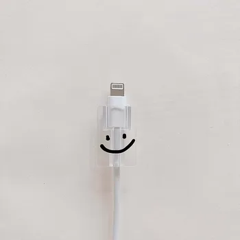 Джейн усмивка мек силикон устойчив на удари прахоустойчив сладък ухапване от кабел за трансфер на данни разгъната кабел usb линия протектор и калъф за apple iphone 20/18 W