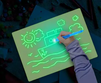 Забавна Дъска за рисуване, Светещ в тъмното със Светлината, за Детска Дъска за рисуване, която разработва играчка и Развитие на Умения за рисуване или писане