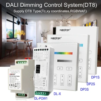 Източник на захранване гуми Miboxer DALI (DT8) 86 тъчпад Система за управление на затъмняване DALI 5 в 1 Led контролер DIN-рейк за led лампи