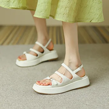 Изящни римски сандали Women22, Новите Модни Летни Сандали на дебела подметка, удобни дамски универсални женски обувки, марка Mujer Sapato