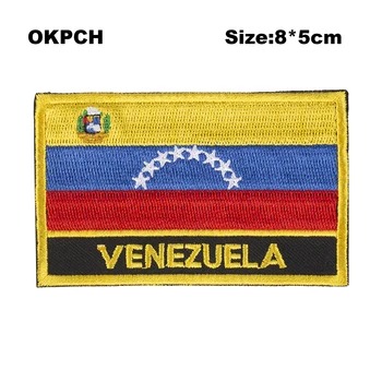 Ленти за хартата на Венецуела, тъканно нашивка с бродерия, ивици iorn, ленти за дрехи с цветен модел PT0183-R