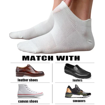 Марка Goodeal, 4 Чифта Мъжки Памучни Къси Чорапи, Модни Дишащи Меш Мъжки Удобни Обикновена Ежедневни Чорапи До Глезена, Улични