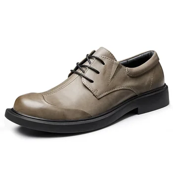 Мъжки ежедневни обувки, Дизайнерски обувки, мъжки модни лоферы от телешка кожа подметка, пролетно-есенни модела обувки в британския стил, мъжки обувки за Почивка, мъжки обувки