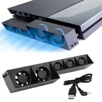 Най-новият конзола за PS4 Охладител, Охлаждащ вентилатор за PS4 USB Външен 5-Вентиляторный супер Турбо Контрол на температурата за конзолата Playstation 4