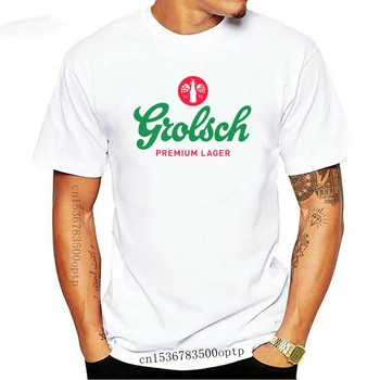 Нова Тениска Grolsch Premium Lager Бира Grolsch Shirt Модни Летни Парированные Тениски 010500