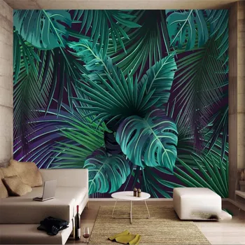 Потребителски 3D тапети стенопис палмова листа на монстера зелен лист съвременна фонова стена за хол украса спални тапети