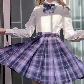 Романтичната приказка училищни униформи, плиссированная пола, японската училищни униформи, клетчатая пола трапецовидна форма, с висока талия, секси дамски униформи JK