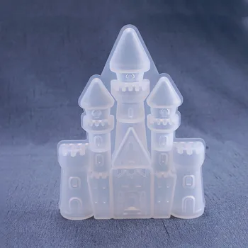 Силиконова форма за замъка, форма за украса от UV-катран, може да се използва за празни приказки, сапун, свещи, форми за стоки за домакинството