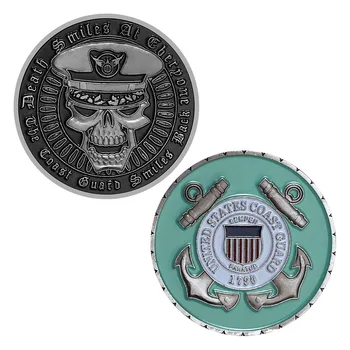 Сребърна Монета С Изображение на Череп, Военна Монета на САЩ, Министерството на военно-морския флот, Брегова охрана, Сувенири, Коллекционный Подарък, Златна Възпоменателна Монета